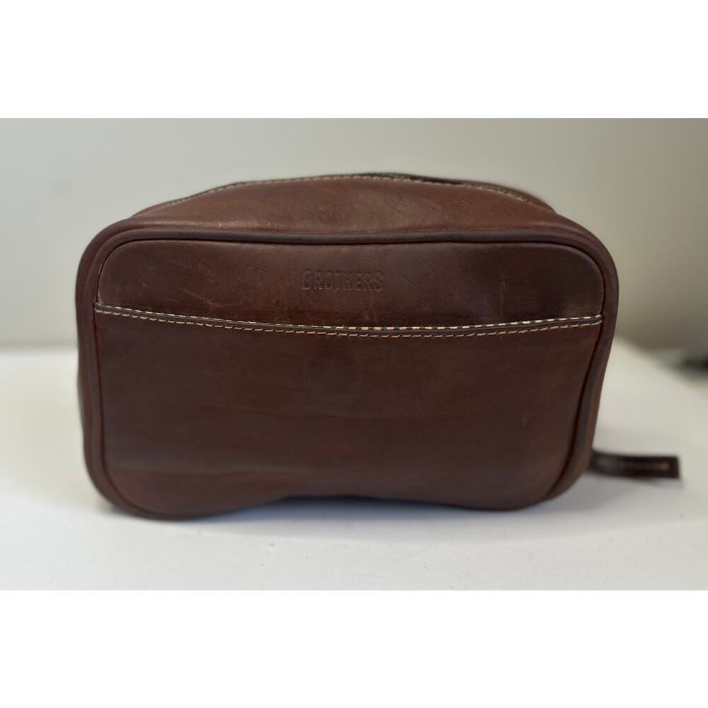 Vintage Men's Oiled Leather Brown Multi Compartment Toiletry/Travel/Gym Bag